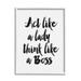 Stupell Industries Lady Boss Calligraphy Sign Girl Power Design Framed Wall Art 24 x 30 Design by Amy Brinkman