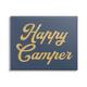 Stupell Industries Happy Camper Vintage Script Phrase Yellow Accent Canvas Wall Art 48 x 36 Design by Lil Rue