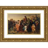 August WÃ¶rndle 24x17 Gold Ornate Framed and Double Matted Museum Art Print Titled - Procession of the Three Kings (1852)