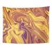 UFAEZU Branding Liquid Marble Colorful Marbling Golden Lines Vibrant Abstract Paint Contemporary Wall Art Hanging Tapestry Home Decor for Living Room Bedroom Dorm 51x60 inch