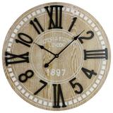 Northlight 24 Battery Operated Round Wall Clock with Roman Numeral and Block Numbers
