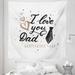 Father s Day Tapestry I Love You Dad with a Tie and Polka Dots Drawn by Hand Fabric Wall Hanging Decor for Bedroom Living Room Dorm 5 Sizes Pale Rust Charcoal Grey by Ambesonne