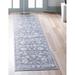 Unique Loom Floral Boston Rug Gray/Ivory 2 x 8 Runner Floral Traditional Perfect For Bathroom Hallway Mud Room Laundry Room