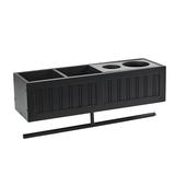 Beauty Wall Shelf with Towel Bar - Black