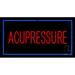 Red Acupressure Blue Border LED Neon Sign 20 x 37 - inches Black Square Cut Acrylic Backing with Dimmer - Bright and Premium built indoor LED Neon Sign for Defence Force.