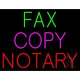 Fax Copy Notary LED Neon Sign 24 x 31 - inches Clear Edge Cut Acrylic Backing with Dimmer - Bright and Premium built indoor LED Neon Sign for Computer & Electronics store decor.