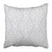 ECCOT Flower Endless Damask in White and Silver Grey Colors Floral Wave Vintage Abstract Pillowcase Pillow Cover 18x18 inch