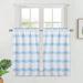 Waffle Weave Textured Curtain Valance Rod Pocket Yarn Dyed Striped Valance Curtain