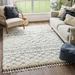 Well Woven Chloe Blossom Moroccan Trellis Ivory 5 3 x 7 3 Super Soft & Thick Shag Area Rug