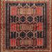 Ahgly Company Indoor Square Traditional Deep Red Persian Area Rugs 5 Square