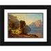 George Caleb Bingham 24x18 Black Ornate Framed Double Matted Museum Art Print Titled: A View of a Lake in the Mountains (circa 1856-1859)