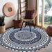 Boho Tribal Round Rug - 16 Inch Persian Small Round Area Rug Door Mat Nursery Living Room Dining Bedroom Foyer Area Rug