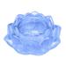 yubnlvae candles & holders lotu 7 light holder tea candle candlestick flower colors glass home decor blue