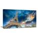 Design Art Beautiful View of Paris Eiffel Tower Under Fiery Sky Cityscape Photographic Print on Wrapped Canvas