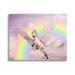 Stupell Industries Unicorn Flying Fluffy Clouds Rainbow Pink Fantasy 40 x 30 Design by Ziwei Li