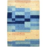 Blue Wool Rug 6 X 8 Persian Hand Woven Gabbeh Southwestern Room Size Carpet