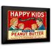 Retrolabel 18x15 Black Modern Framed Museum Art Print Titled - Happy Kids Bits o Nut Peanut Butter