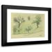 Karl Wiener 14x12 Black Modern Framed Museum Art Print Titled - Without Title (Deciduous Trees on Hills) (Around 1924)