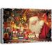 wall26 Canvas Print Wall Art Santa Claus & Christmas Presents Celebrations & Holidays Decorative Illustrations Modern Art Scenic Colorful Multicolor Warm for Living Room Bedroom Office - 24 x36