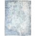 5 X 6 Rug Silk Blue Modern Handloom Indian Abstract Room Size Carpet