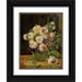 Ferdinand Georg WaldmÃ¼ller 15x18 Black Ornate Wood Framed Double Matted Museum Art Print Titled - Rose Bouquet at the Window (1832)