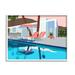 Stupell Industries Modern Tropical Vacation Home Poolside Lounge Chairs Framed Wall Art 14 x 11 Design by Jen Bucheli