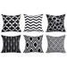 Sehao 6PC/Set Home Decorative Pillowcase Cotton Linen Sofa Cushion Throw Pillow Cover other Pillow Case Black