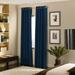 Curtainworks Cameron Polyester Room Darkening Faux Suede Grommet Curtain Single Panel Navy 50 x 132 Adult