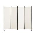 4 Panel Partition Room Dividers Folding Privacy Screen Temporary Wall Divider Freestanding Room Separator White