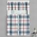 Ambesonne Plaid Valance & Curtain British Country Pattern 55 x36 Vermilion Navy Blue