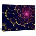 Design Art Fractal Flower with Yellow Details Graphic Art on Wrapped Canvas