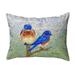 Betsy Drake KS1345 11 x 14 in. Two Blue Birds Non-Corded Pillow - Small