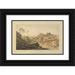 William Taverner 14x11 Black Ornate Wood Framed Double Matted Museum Art Print Titled: Hilly Landscape with Two Figures on a Road (Mid-18th Century)