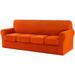 CHUN YI Sofa Cover with Separate Cushion Slipcover Stretch Checks (XL Sofa Orange)