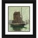 Jonas Lie 12x14 Black Ornate Wood Framed Double Matted Museum Art Print Titled: Low Tide (1911)