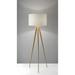 HomeRoots Lighting Treble Floor Lamp Three Natural Wood Finish Legs