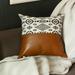 MIKE & Co. NEW YORK Faux Leather Printed Square Throw Pillow Cover Brown 20x20 Medium 20 x 20