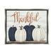 Stupell Industries Autumn Farm Pumpkin Harvest with Thankful Phrase Luster Gray Framed Floating Canvas Wall Art 16x20 by Sarah Baker