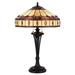 Xia 26 Inch Tiffany Style Vintage Table Lamp Glass Shade Antique Bronze- Saltoro Sherpi