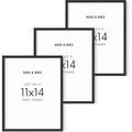 Haus and Hues 11 x14 Black Oak Wood Frames Set of 3 - 11x14 Poster Frame Black 3 Poster Frame 11x14 Frame Set of 3 11x14 Frame 3 Pack 11 x 14 Frame Art Certificate Frames Artwork Picture Frames