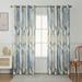 Goory Blackout Luxury Energy Efficient Curtains Print Room Panel Window Curtain Grommet UV Protection Living Drapes Blue 52 x 84 inch