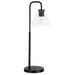 Allora Arc Modern Table Lamp with Clear Glass Shade in Black/Bronze