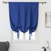 CUH 1PC Roman Curtain Blue Tie Up Blackout Curtains for Kids Room Small Windows Thermal Insulated Window Shades Valance for Bathroom Kitchen Rod Pocket (38 x 54 Inches Long)