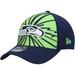 Men's New Era Neon Green/College Navy Seattle Seahawks Shattered 39THIRTY Flex Hat