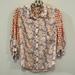Free People Tops | Euc Medium We The Free Floral/Checkered Blouse! | Color: Gray/Pink | Size: M