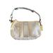 Coach Bags | Coach Monogram Trim Pochette Handbag 2182 Silver And Yellow Canvas Leather Shoul | Color: White/Yellow | Size: Small