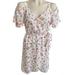 Jessica Simpson Dresses | Jessica Simpson Women's Floral Cold Shoulder Faux Wrap Dress Size S Pink White | Color: White | Size: S