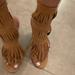 Gucci Shoes | Gucci | Authentic Tan Fringe Ankle Strap Heels Size 38.5 | Color: Tan | Size: 38.5eu