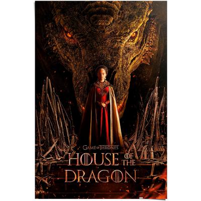 Poster REINDERS "House of the Dragon - dragon throne", rot (farbe bild(er): rot), B:61cm H:91,5cm T:0,1cm, Papier, Bilder Image