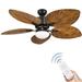 Dextrus 52 inch Tropical Ceiling Fans with LED Light and Remote Fan Light with Memory Function 3 Speed & Lights Colors Changing 5 blades